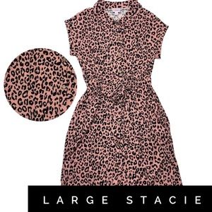 NWT - LuLaRoe - Stacie Dress - Pink Animal Print - Large